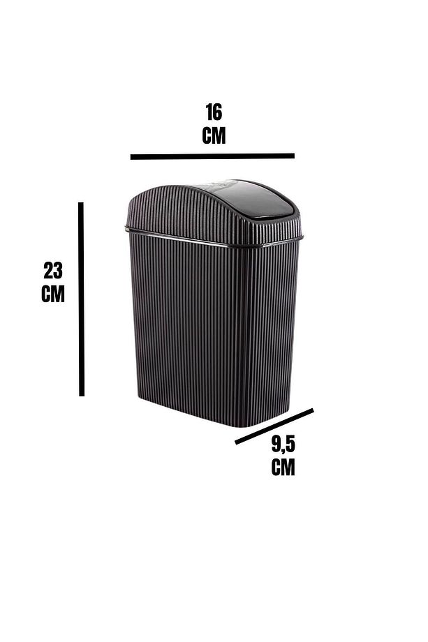 Mini Çöp Kovası, Mutfak, Banyo, Tuvalet, Ofis Çöp Kutusu Siyah - 6
