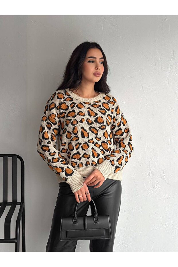Leopard Patterned Mohair Sweater - 2