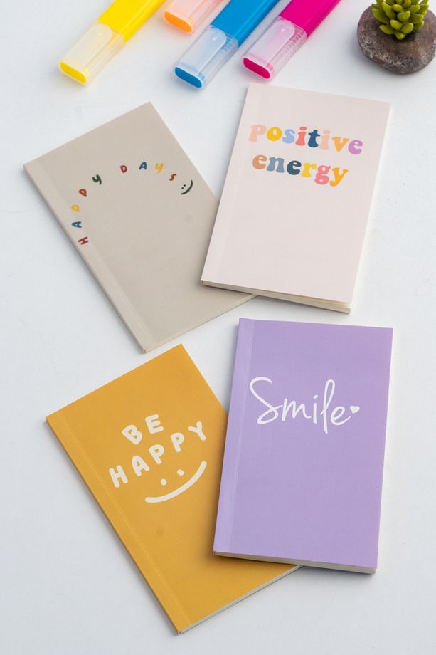 4'lü Çizgisiz Defter Seti 10 X 15cm 64 Sayfa Okul Defteri Mini Defter Hediyelik Defter Notebook Seri - 4