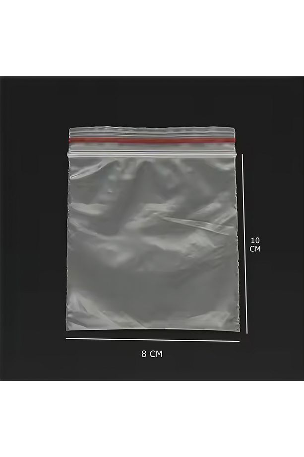 100 Adet 8X10 Cm Şeffaf Kilitli Poşet, Kına Çerez Kuruyemiş Poşeti, Kilitli Torba - 2