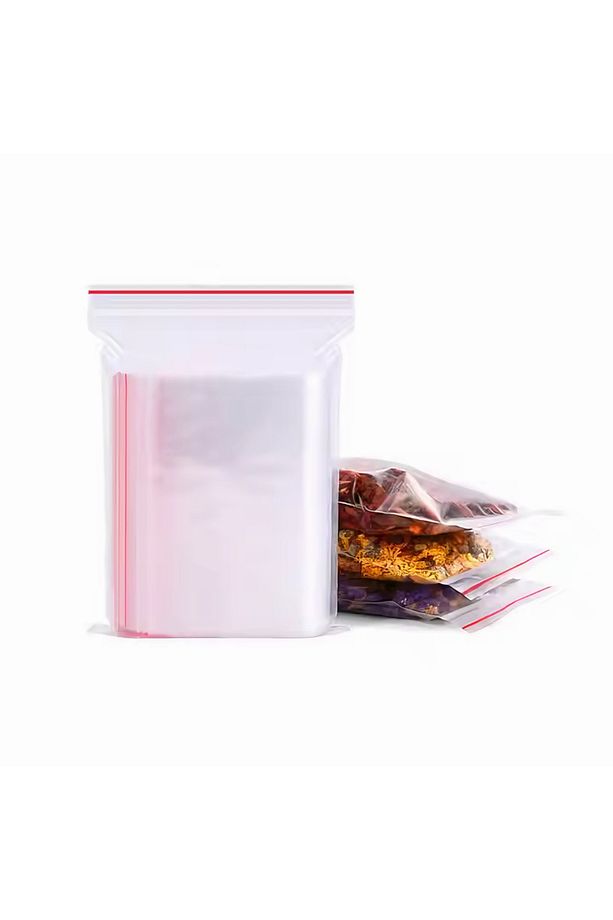 100 Adet 8X10 Cm Şeffaf Kilitli Poşet, Kına Çerez Kuruyemiş Poşeti, Kilitli Torba - 5