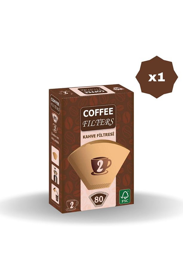 COFFEE FİLTERS FİLTRE KAHVE KAĞIDI BROWN 2 NO 80 - (1 ADET) - 1