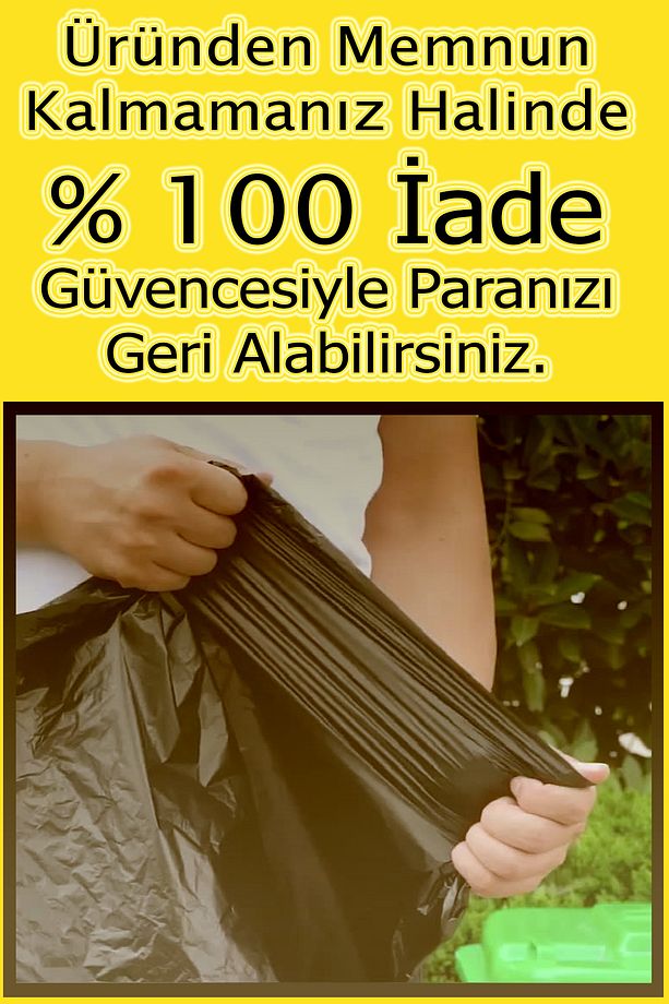 Ekstra Güçlü Siyah Kalın Jumbo Boy Çöp Poşeti 80x110 Cm 1 paket Ağırlığı 400 gr 5 Paket : 50 Adet - 4