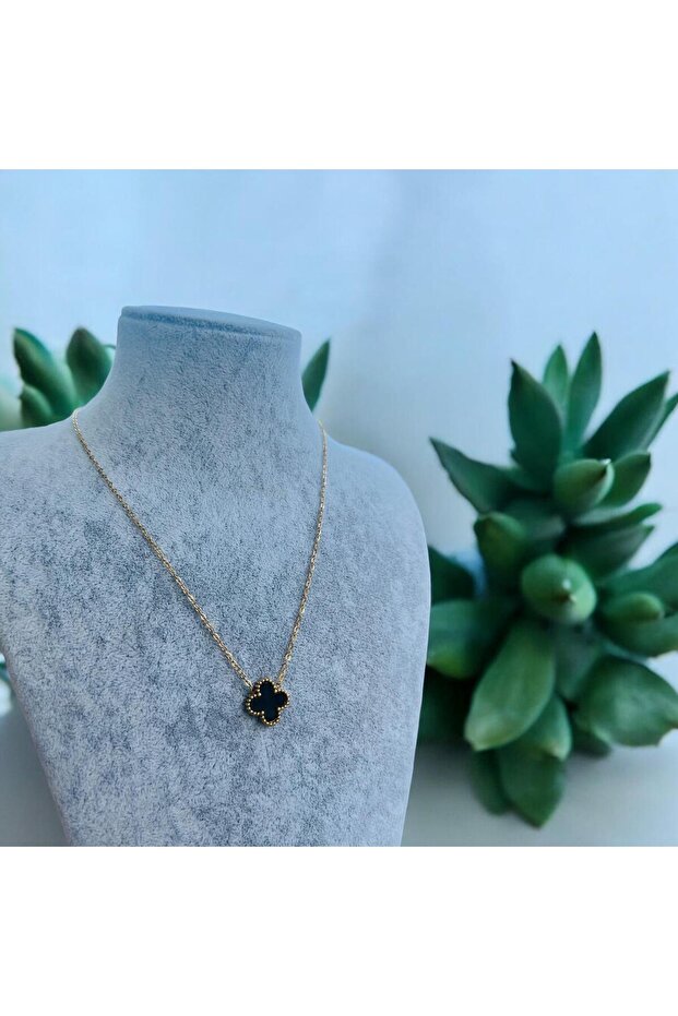 Siyah Yonca Kolye - 1