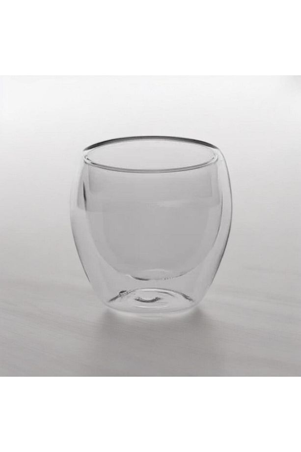 Çift Cidarlı Şeffaf Espresso Cam Bardak 80 ml 2 Adet - 2
