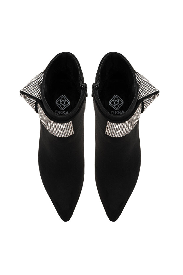 Adrian Siyah Kadın Taşlı Topuklu Bot - 3