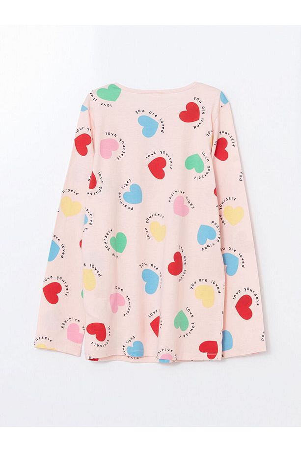 LCW Kids Pembe Bisiklet Yaka Kız Çocuk Pijama Takımı - 4
