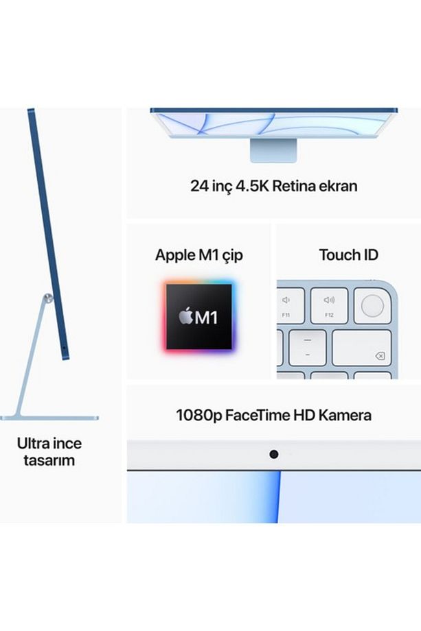 İmac M1 Çip 8gb 512gb Ssd Macos Retina 24" Fhd All In One Bilgisayar Mgpj3tu/a Yeşil - 7