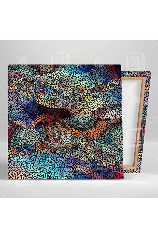 Seramik Moden Mozaik Sanatı Tiles Art Kare Kanvas Tablo - 2
