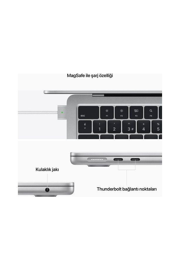 Macbook Air M2 16gb 256gb Ssd Macos 13" Taşınabilir Bilgisayar Gümüş Mc7v4tu/a - 7
