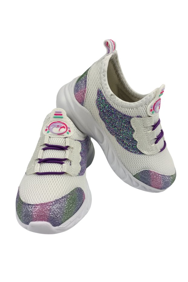 Sia Bag - Silvery Star Kids Comfortline, Orthopedic Slide Sole, Breathable Feet, Rubber Laced