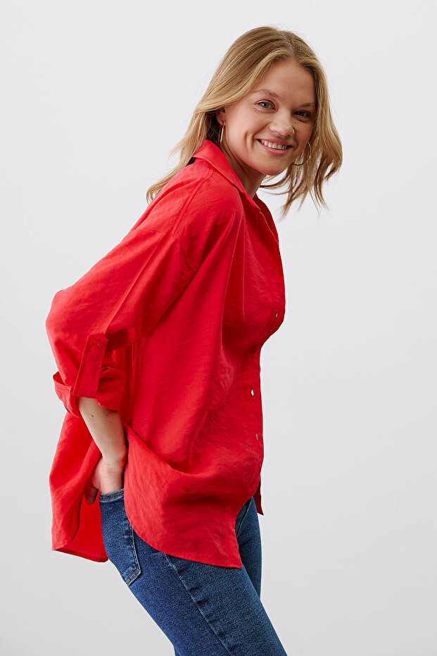 Apoletli Oversize Gömlek - 3