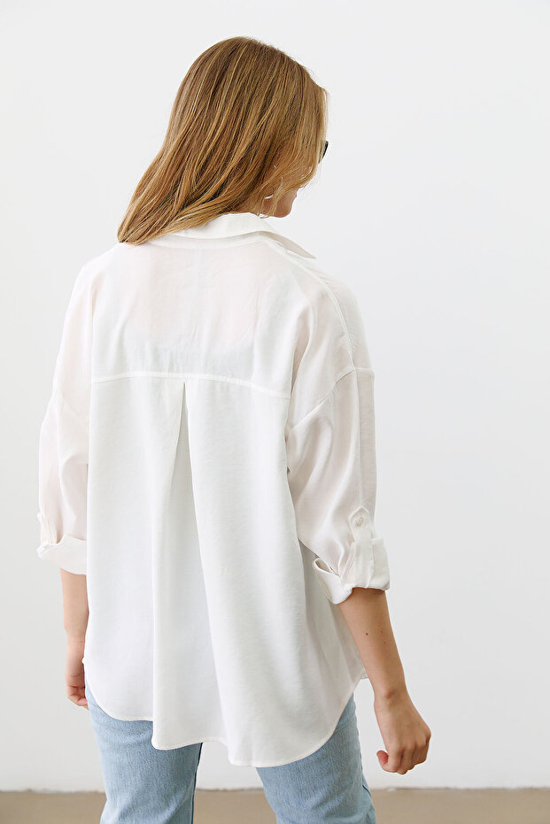 Apoletli Oversize Gömlek - 7