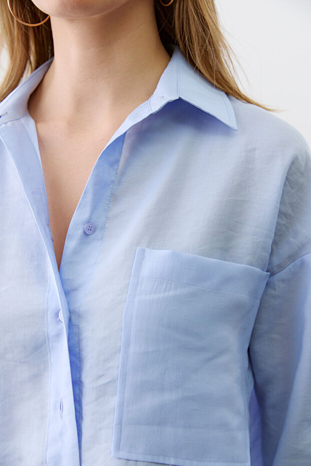 Apoletli Oversize Gömlek - 5