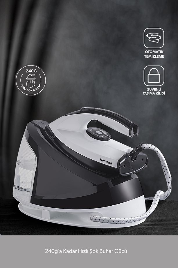 Steamwork 1167H Buhar Kazanlı Ütü Siyah Beyaz 2400 W - 1