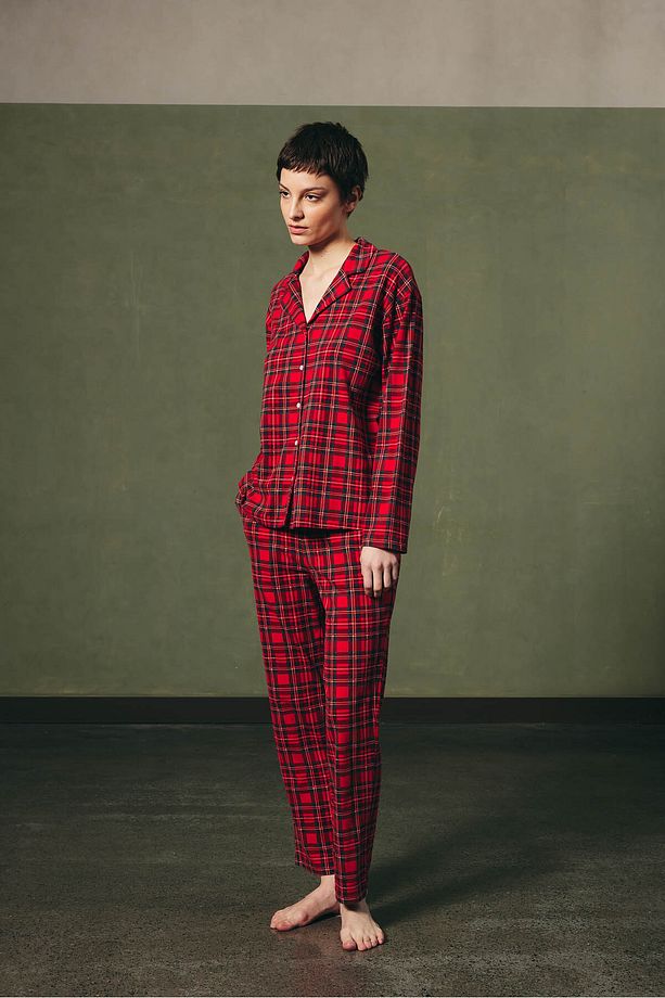 Kadın Pamuklu Cepli Uzun Pijama Altı - 3