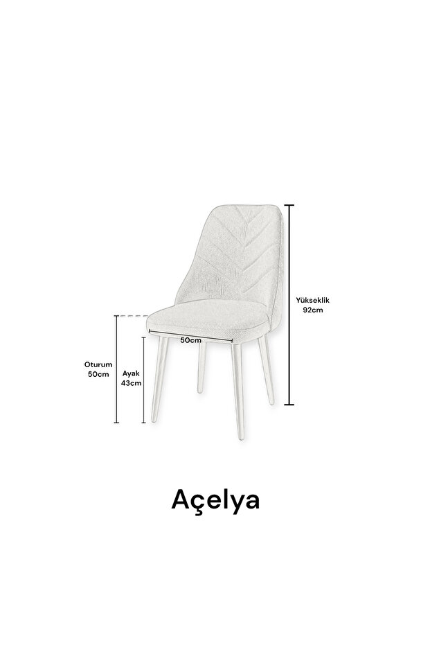 Açelya Ahşap Sandalye Gri - Siyah Ayak - 6