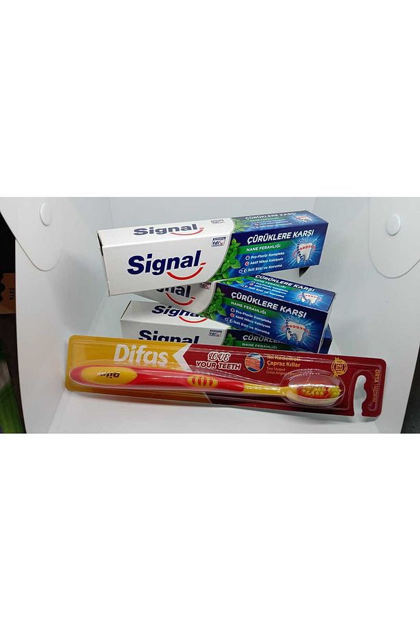 SİGNAL DİŞ MACUNU 50 ML 3 ADET CİMBOM DİŞ FIÇASI HEDİYE - 1