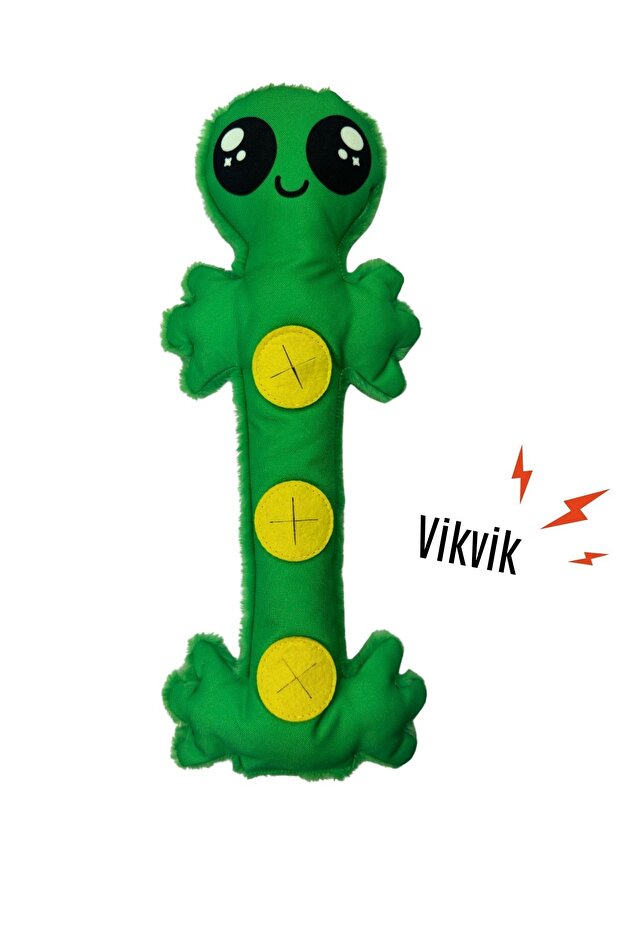 Plush Alien Dog Activity Toy with Food Storage and Vikvik Sound