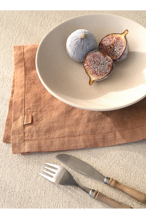 Linen Blend 2-Piece Napkin Set Caramel 45X45