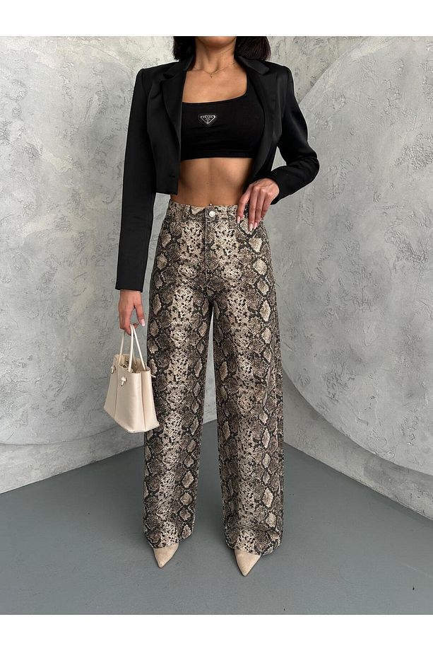 BAGGY PANTOLON YILAN DESENLİ - 7