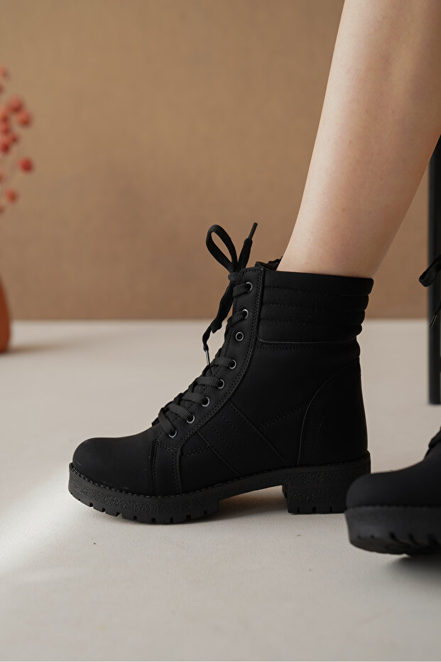 Extra Mat Siyah Kadın Postal Bot 0012285 - 5