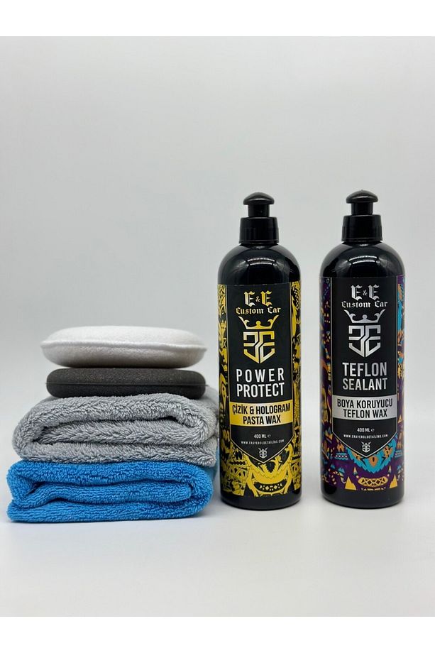 E&e Custom Car Çizik ve Hologram Pasta Wax 400 ml ve Boya Koruyucu Teflon Wax  400 ml - 1