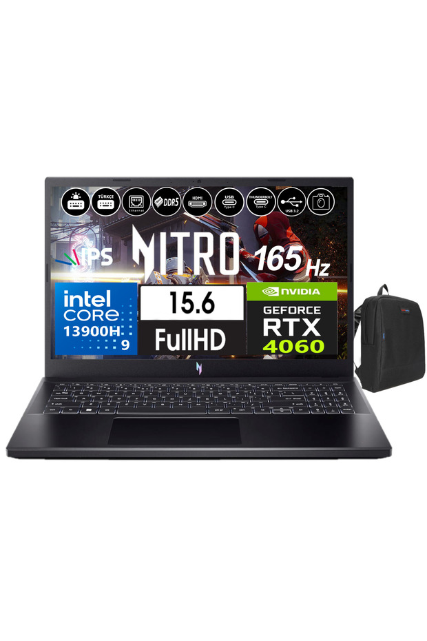 Nitro 5 ANV15-51 V15 I9-13900H 64GB 4tb SSD 8GB/RTX4060 W11PRO 15.6" 165Hz Fhd NHQQEEY00556 - 1