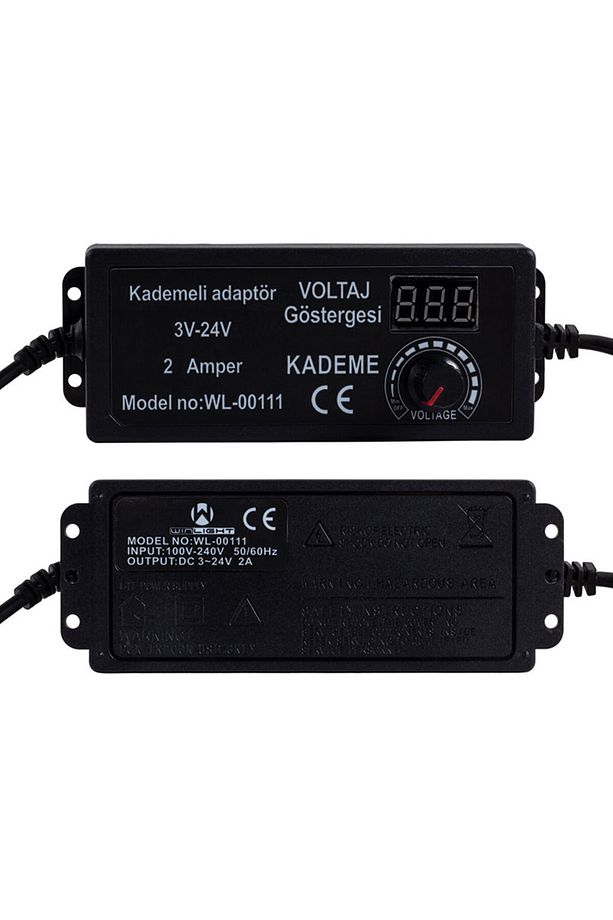 Wınlıght Wl-00111 3 Volt - 24 Volt - 2 Amper 5.5*2.5 Uçlu Dıgıtal Ekranlı Ayarlı Kademeli Adaptör - 2