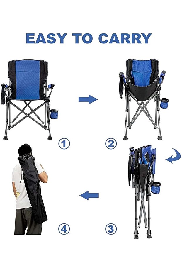 Roxy Katlanır Kamp Sandalyesi Mavi - 2