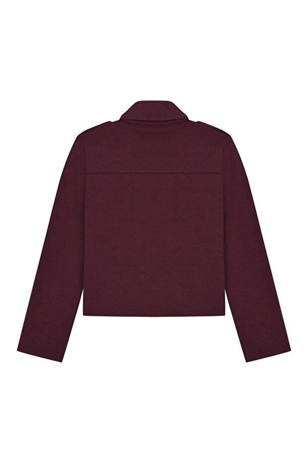 ÖRME MİNİ GÖMLEK BORDO - 2