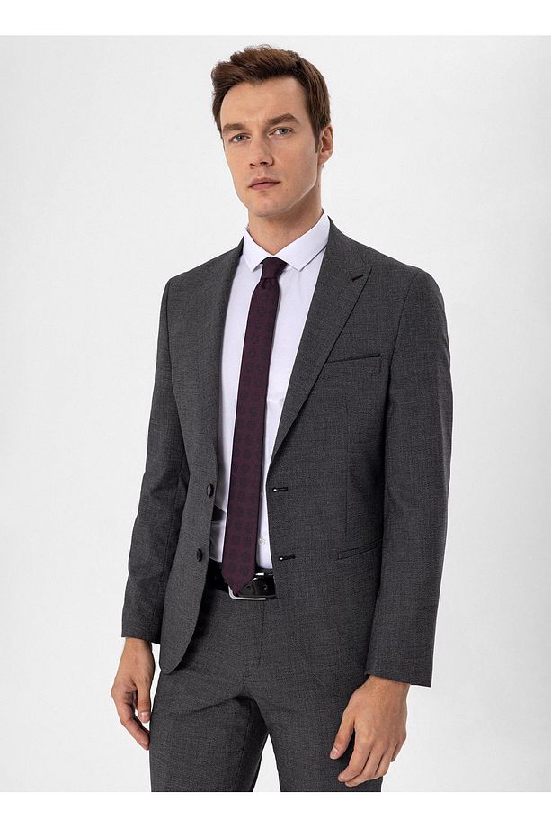 Süvari Normal Bel Slim Fit Siyah Erkek Takım Elbise TK1006900261 - 5