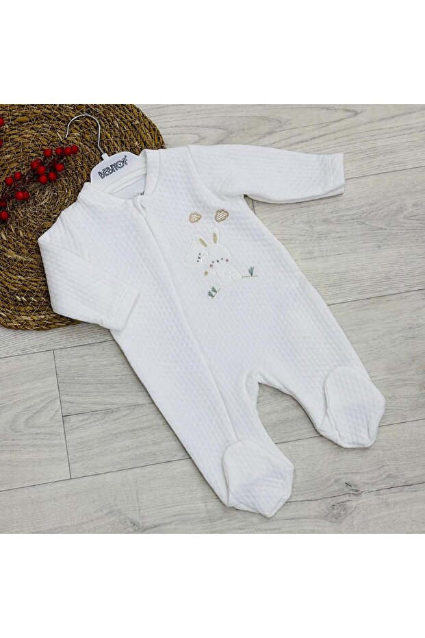 Bebitof Rabbit Patterned Quilted Jumpsuit