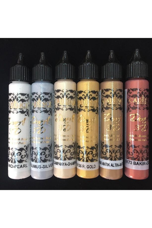 3d Boncuk Boya 6 Lı Set-1 / Boyutlu Boya 25 ml X 6 Adet - 1
