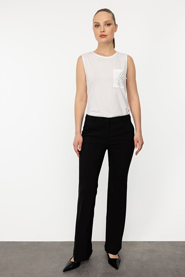 Cepli Geniş Paça Pantolon - 2