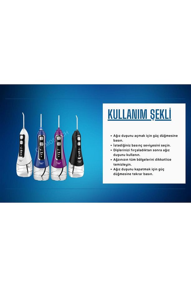 Kablosuz Pro V580 Water Flosser 320ml Taşınabilir Diş/protez Bakım Ve Ağız Duşu Mor - 6