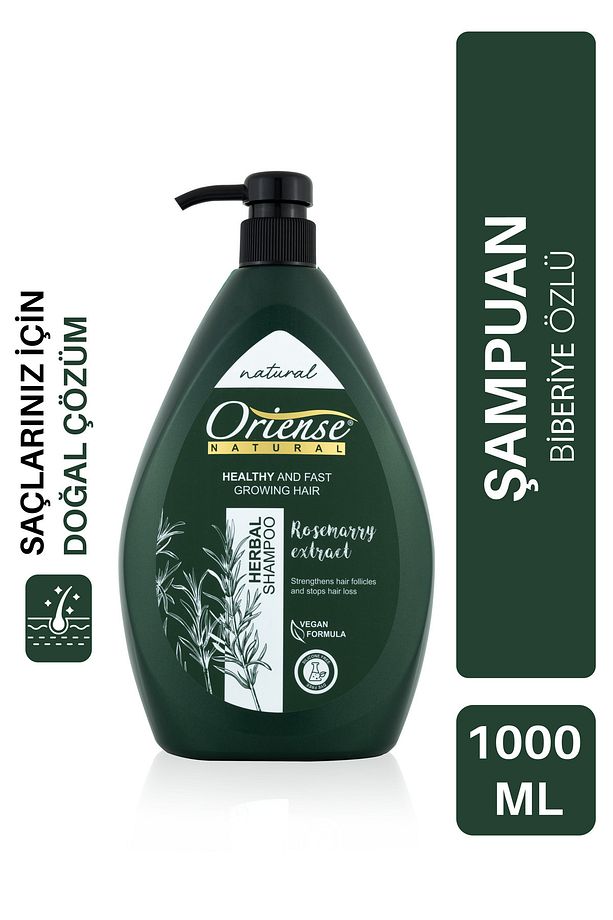 Natural 1000ml Herbal Şampuan Biberiye Özü - 1