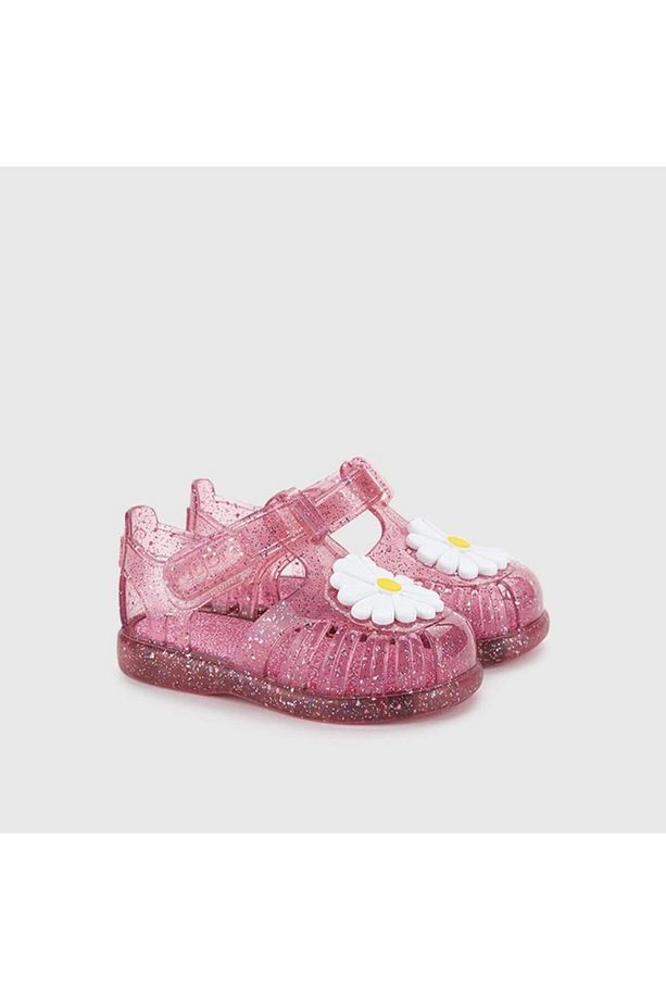 Tobby Gloss Flor Çocuk Sandalet - Simli Fuşya - 1