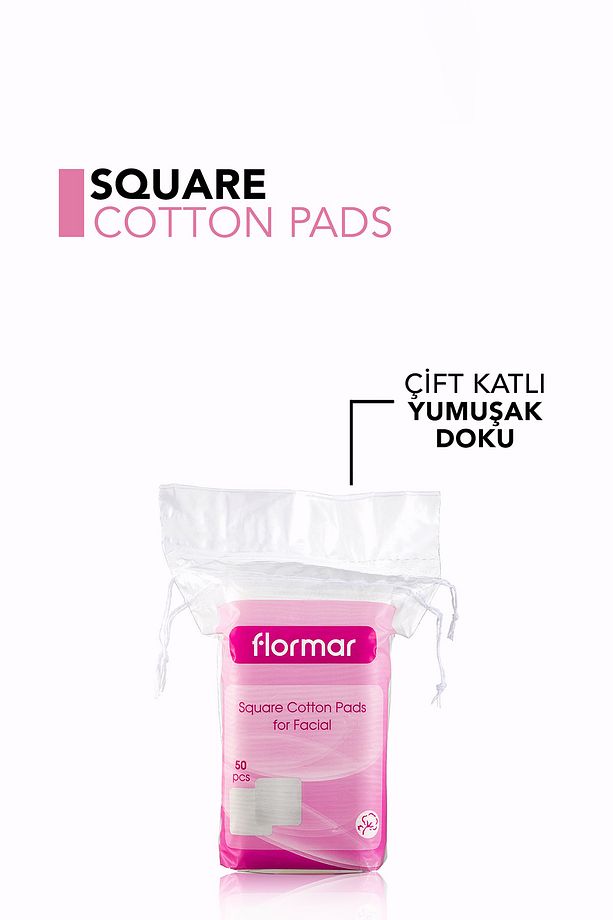 Makyaj Temizleyici Yüz Pedi - Square Cotton Pads For Facial 50 Adet 8690604175048 - 3