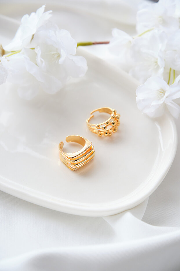 Gold Bubble Yüzük Seti - 9