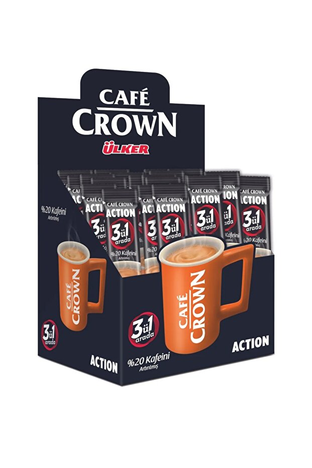 Cafe Crown 3 in 1 with Ginseng & Guarana 20% Extra Caffeine 17 Grams X (24 Pieces)