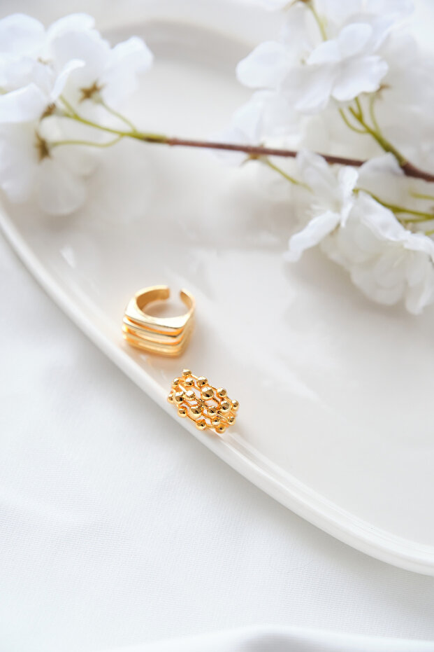 Gold Bubble Yüzük Seti - 8