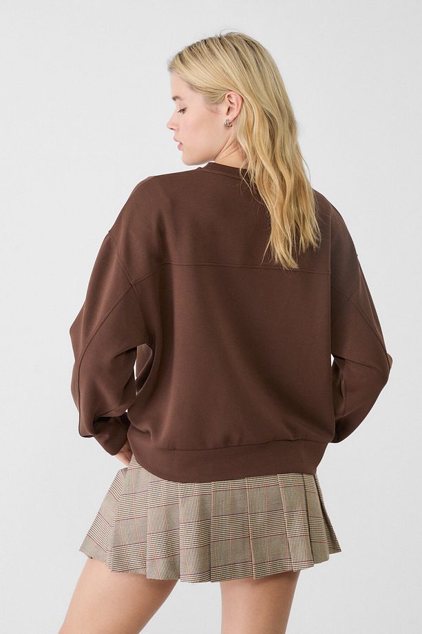 Yumuşak dokulu basic sweatshirt - 3