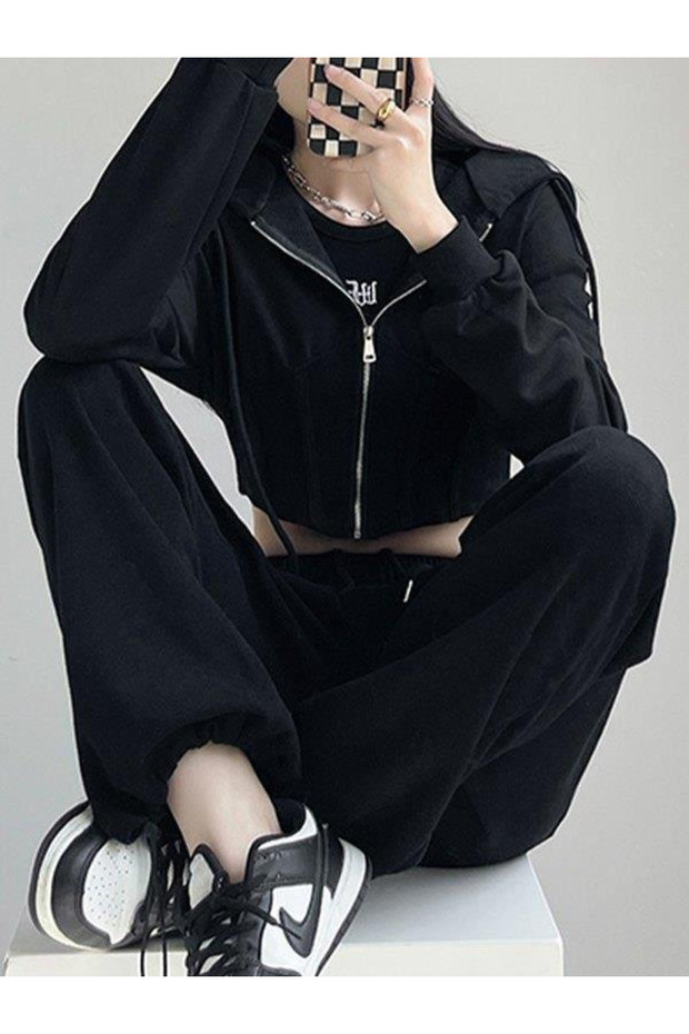 Hype Streetwear Crop Zippered Cardigan
