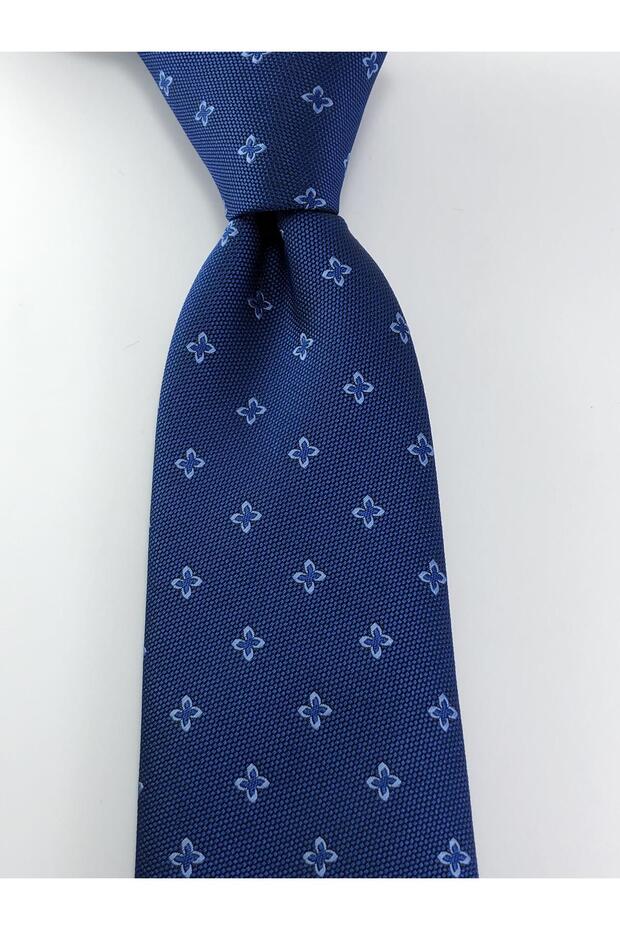 Indigo Blue Patterned Tie - 2