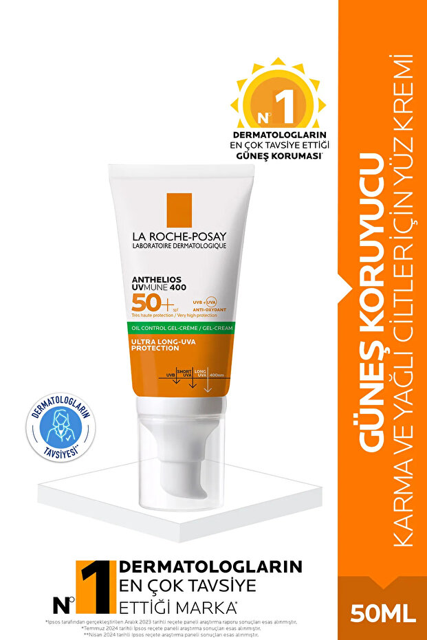 Anthelios Oil Control Gel Cream Spf50 Sunscreen 50 ml - Combination and Oily Skin