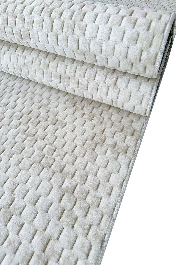 Makinede yıkanabilir kaymaz taban leke tutmaz krem mutfak halısı salon halısı ve yolluk - 4