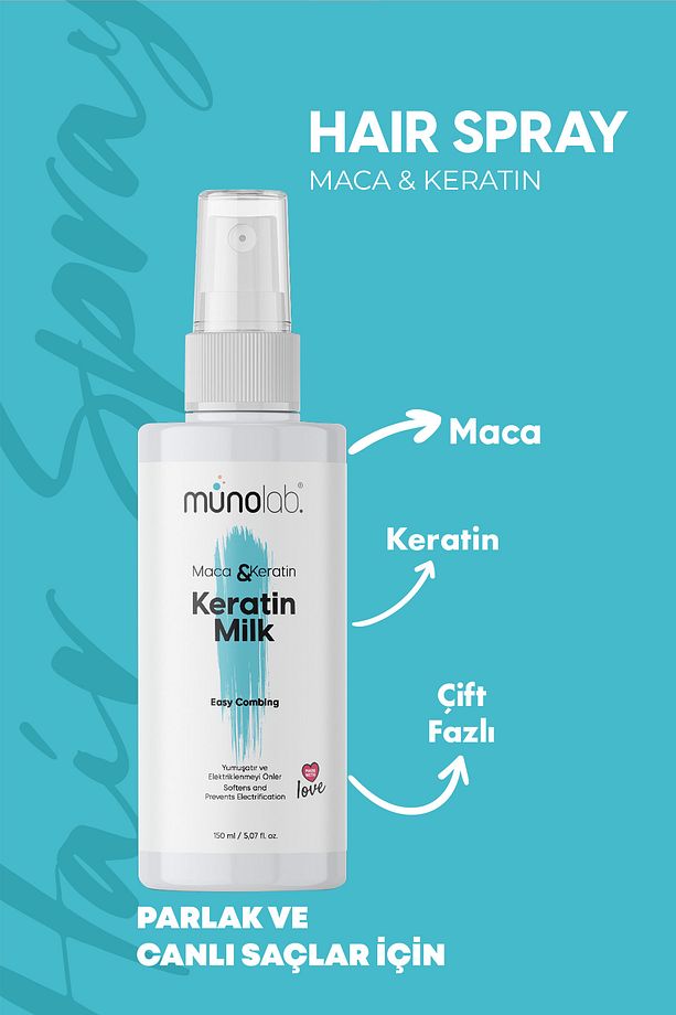 Güneş & Isı Koruyucu Onarıcı Keratin & Maca Fön Spreyi 150 ml - 3