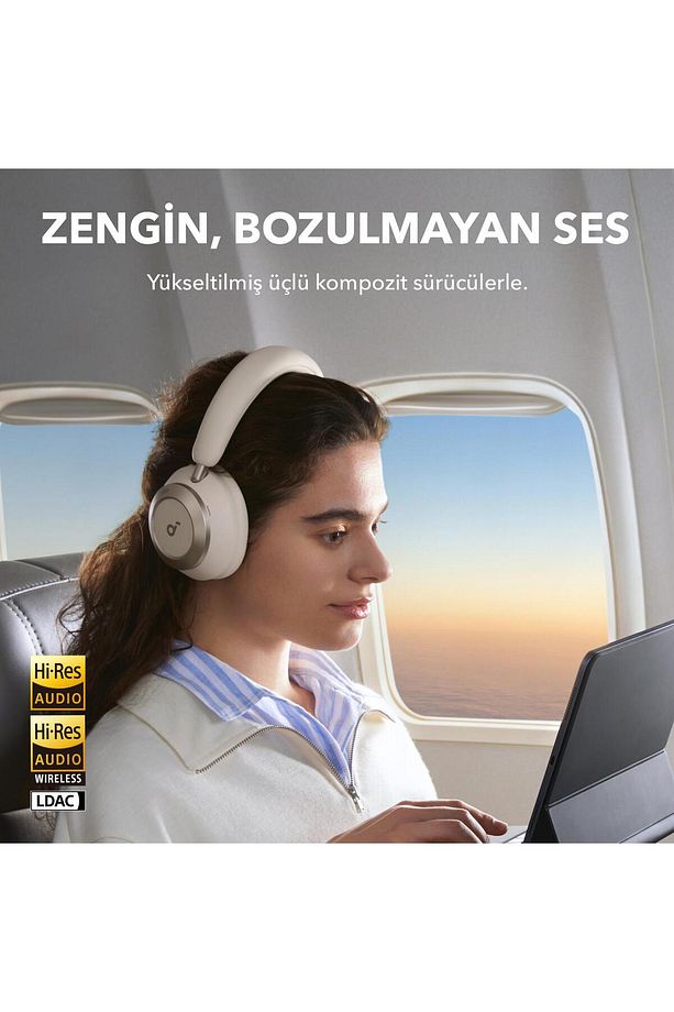 Soundcore Space One Pro Katlanabilir Kulak Üstü Bluetooth Kulaklık Beyaz - A3062 - 6