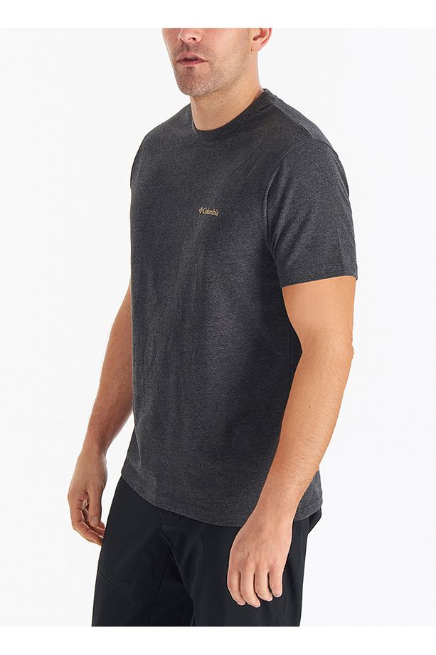 Antrasit Melanj CSC M Basic Logo Brushed Erkek Kısa Kollu T-Shirt CS0282 CSC M BASIC SM LOGO BRUSHED - 3